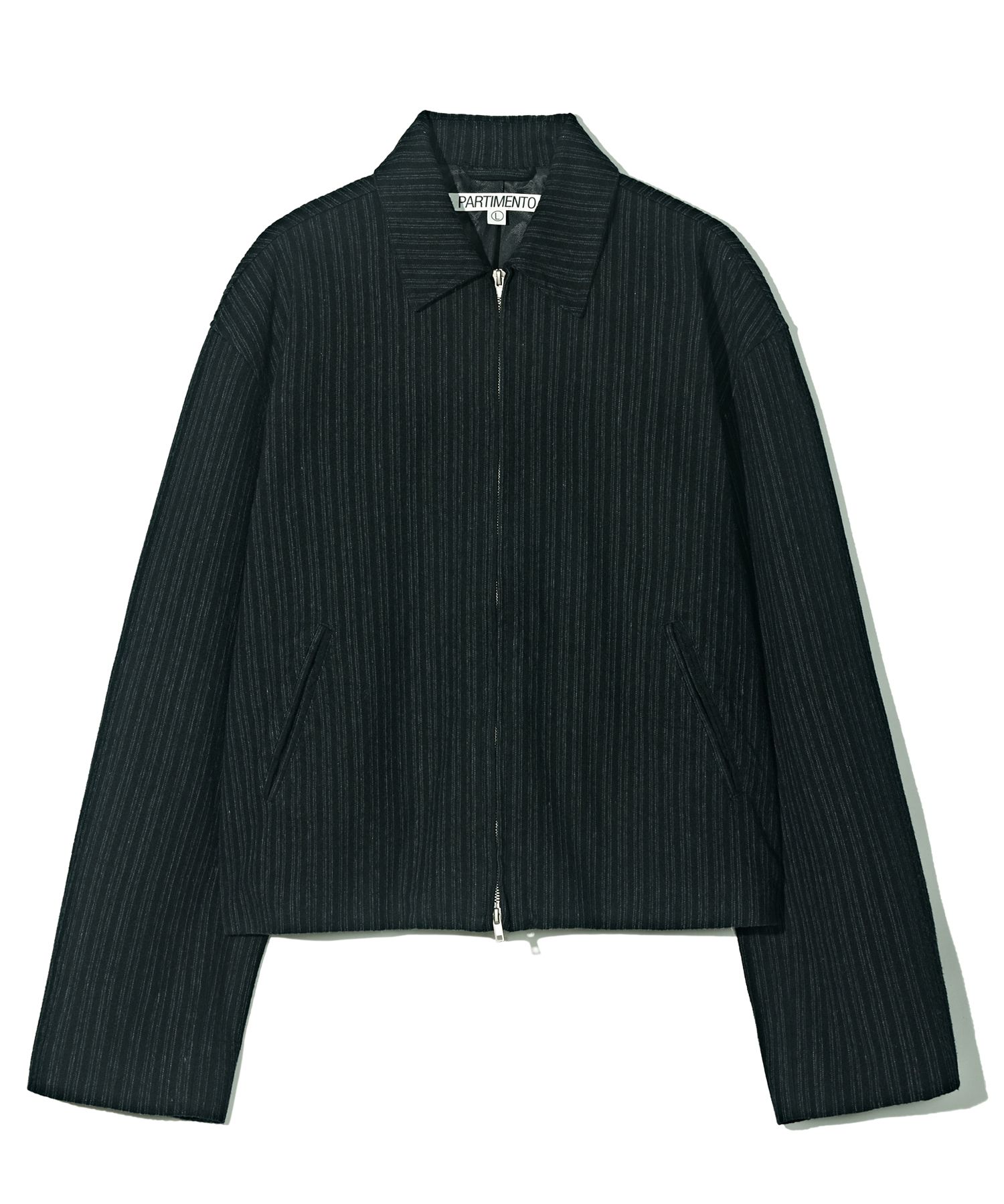 ジャケット・アウター Partimento Striped wide crop jacket MUSINSA | PARTIMENTO Striped wide crop jacket black