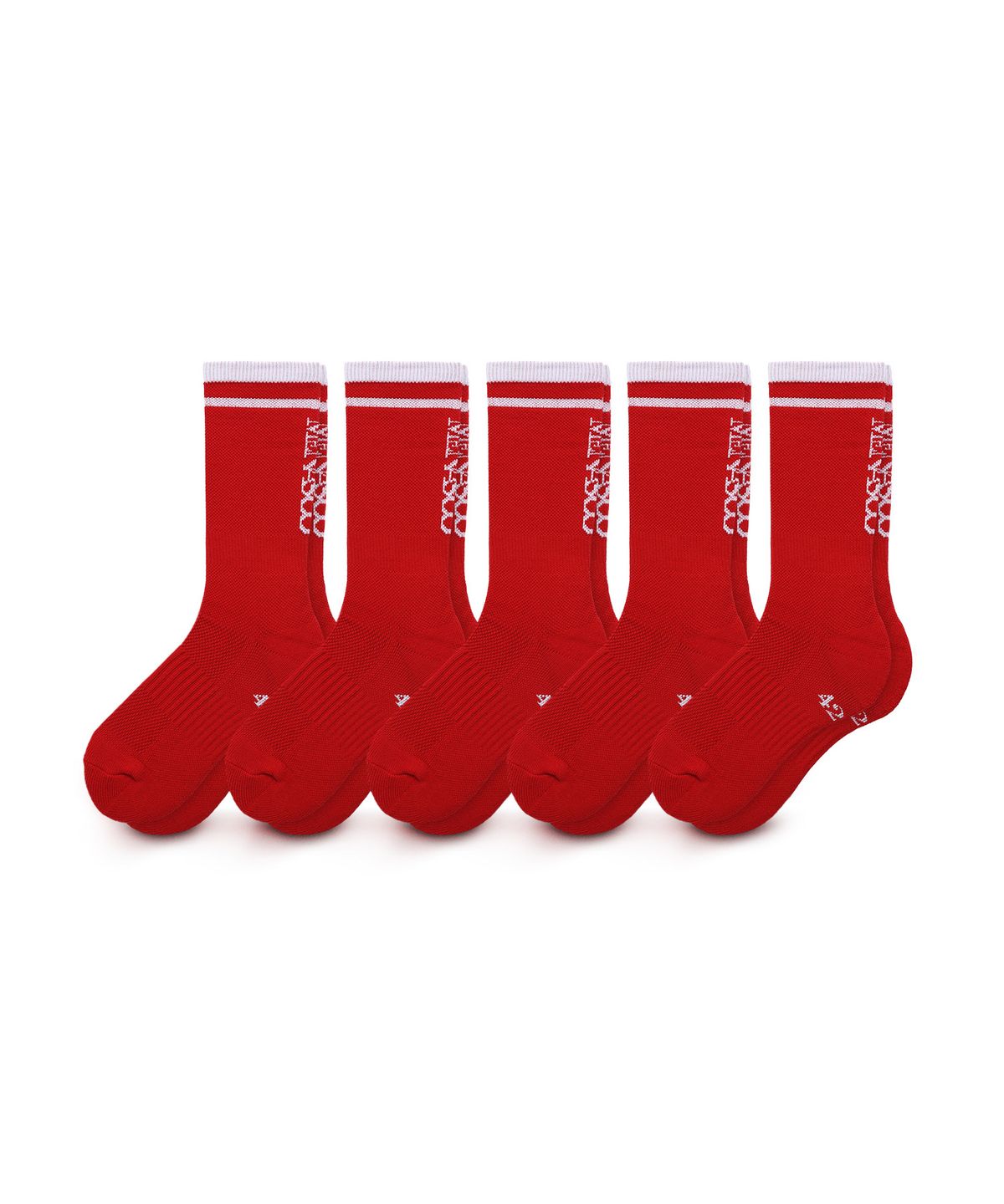 미나수(MENASOO) [5 PACK] RUNNING CREW FLOGGER FIT SOCKS_LONG_RED