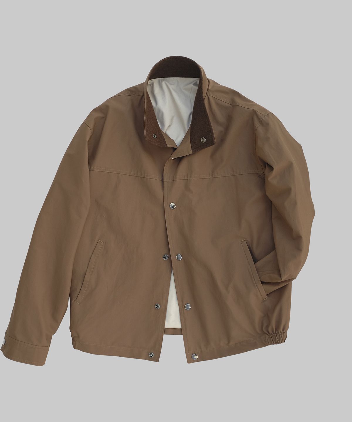 뗄라(TELA) Brown Cotton Nylon Snap Harringtone jacket