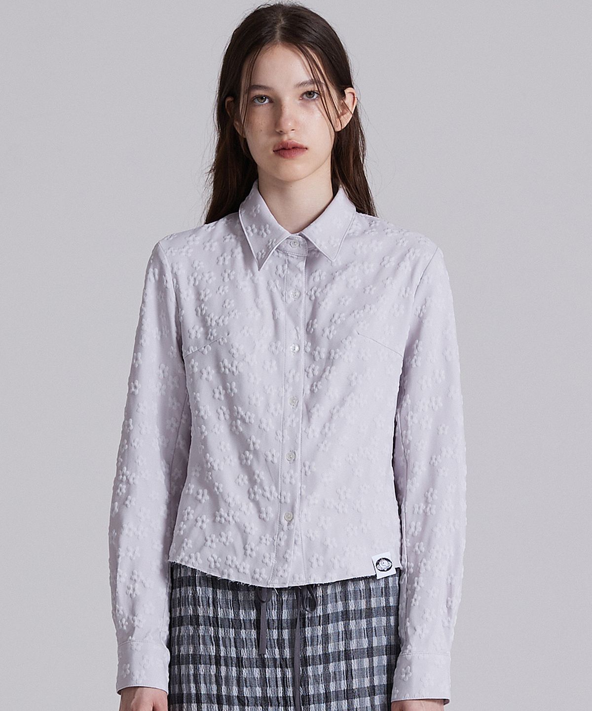 플라즈마스페어(PLASMA SPHERE) FLOWER SHIRT IN GREY (플라워 셔츠)