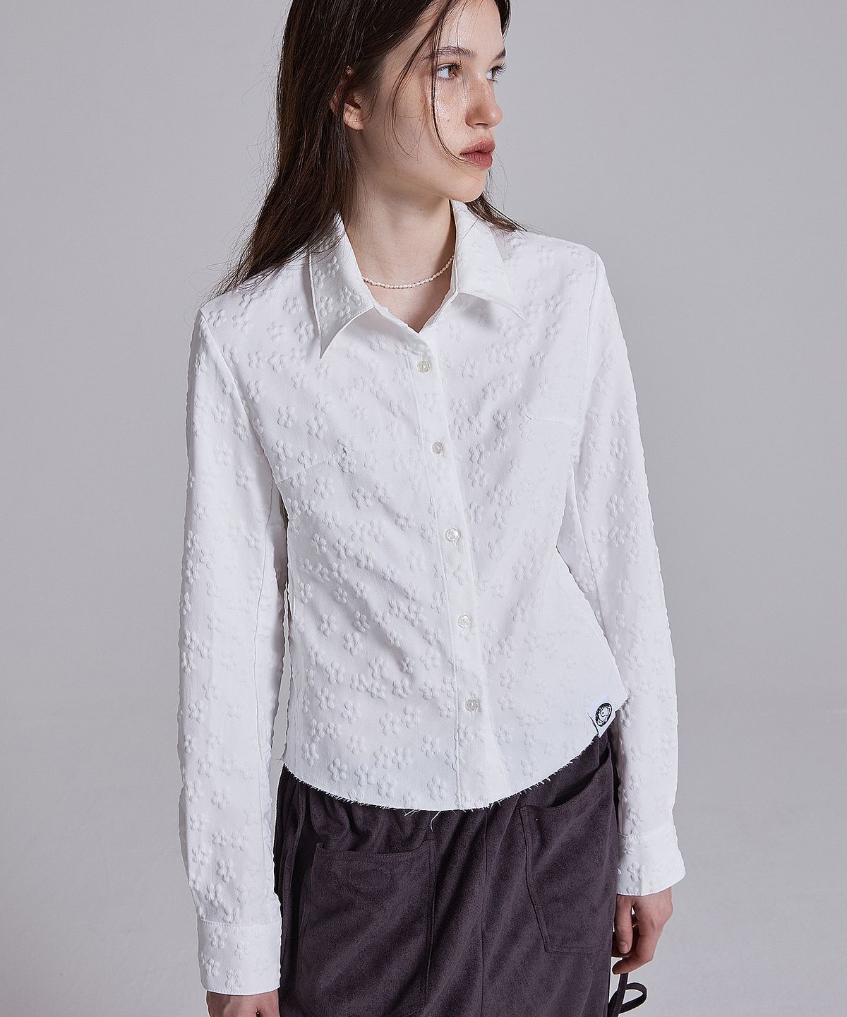 플라즈마스페어(PLASMA SPHERE) FLOWER SHIRT IN WHITE (플라워 셔츠)