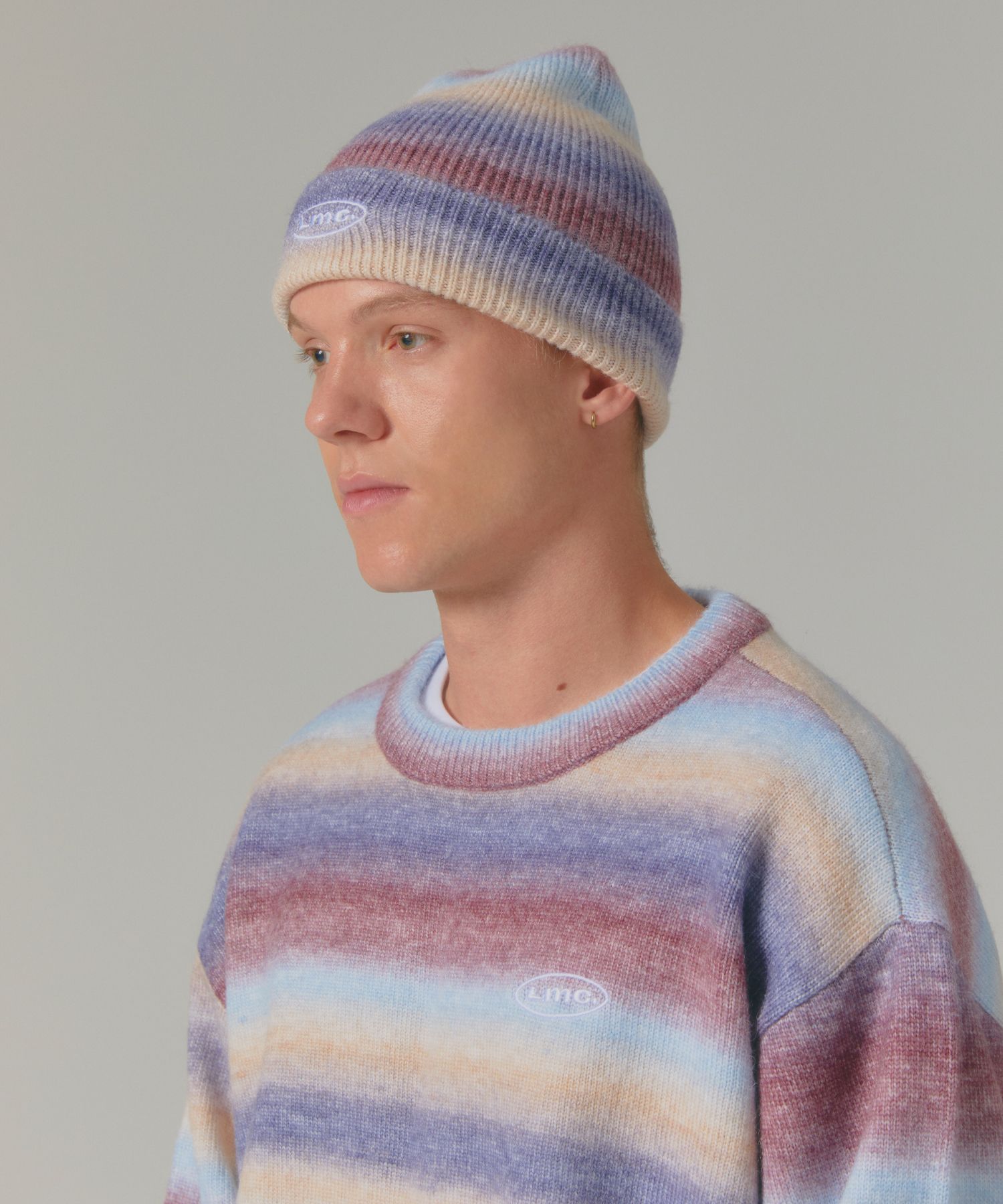 ★ LMC★ OVAL OMBRE BRUSHED KNIT BEANIE brown 0LM44FBN211BR MUSINSA | LMC OVAL OMBRE BRUSHED KNIT BEANIE brown