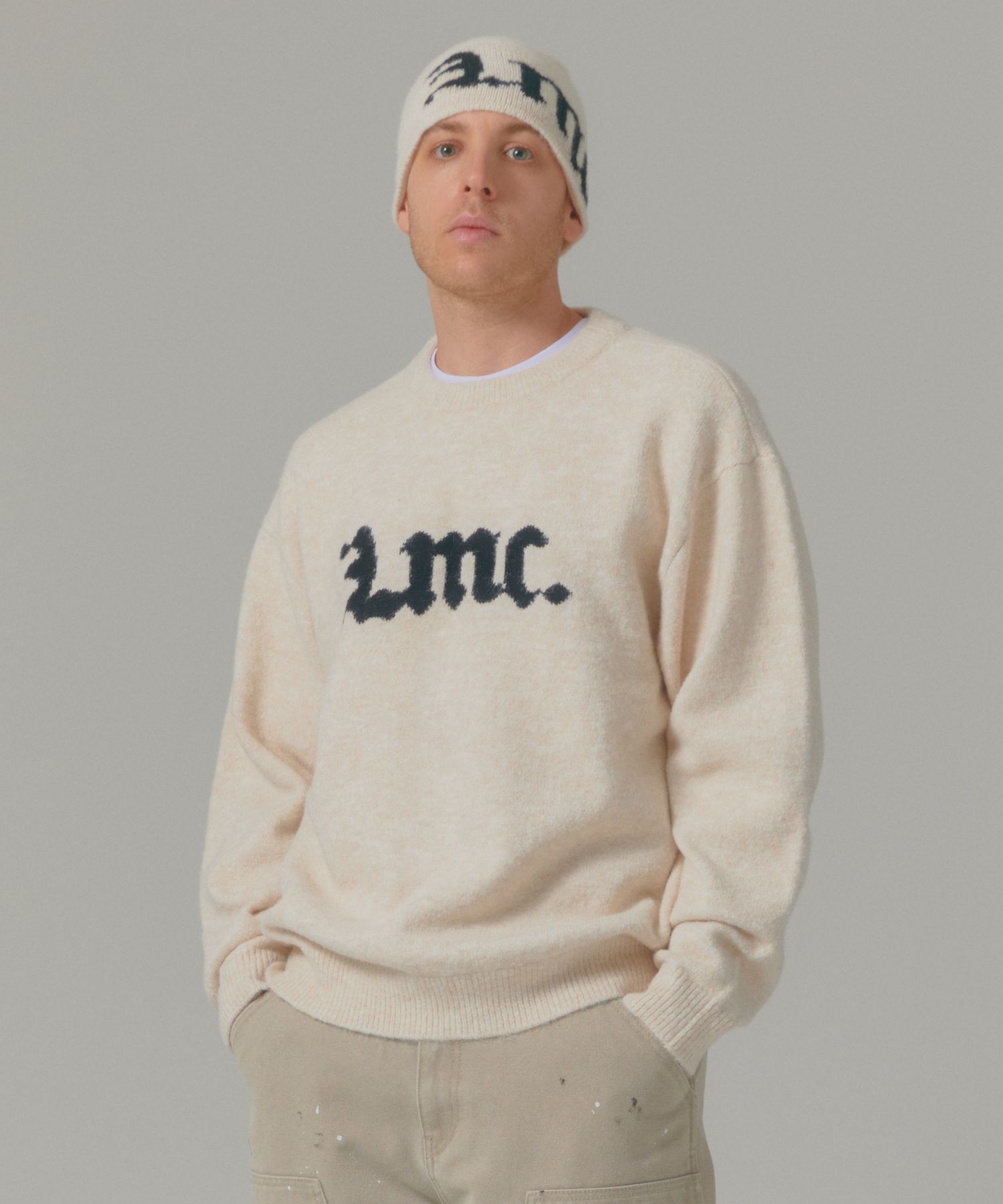 ★LMC★GOTHIC LOGO KNIT SWEATER MUSINSA | LMC GOTHIC NAME KNIT SWEATER charcoal