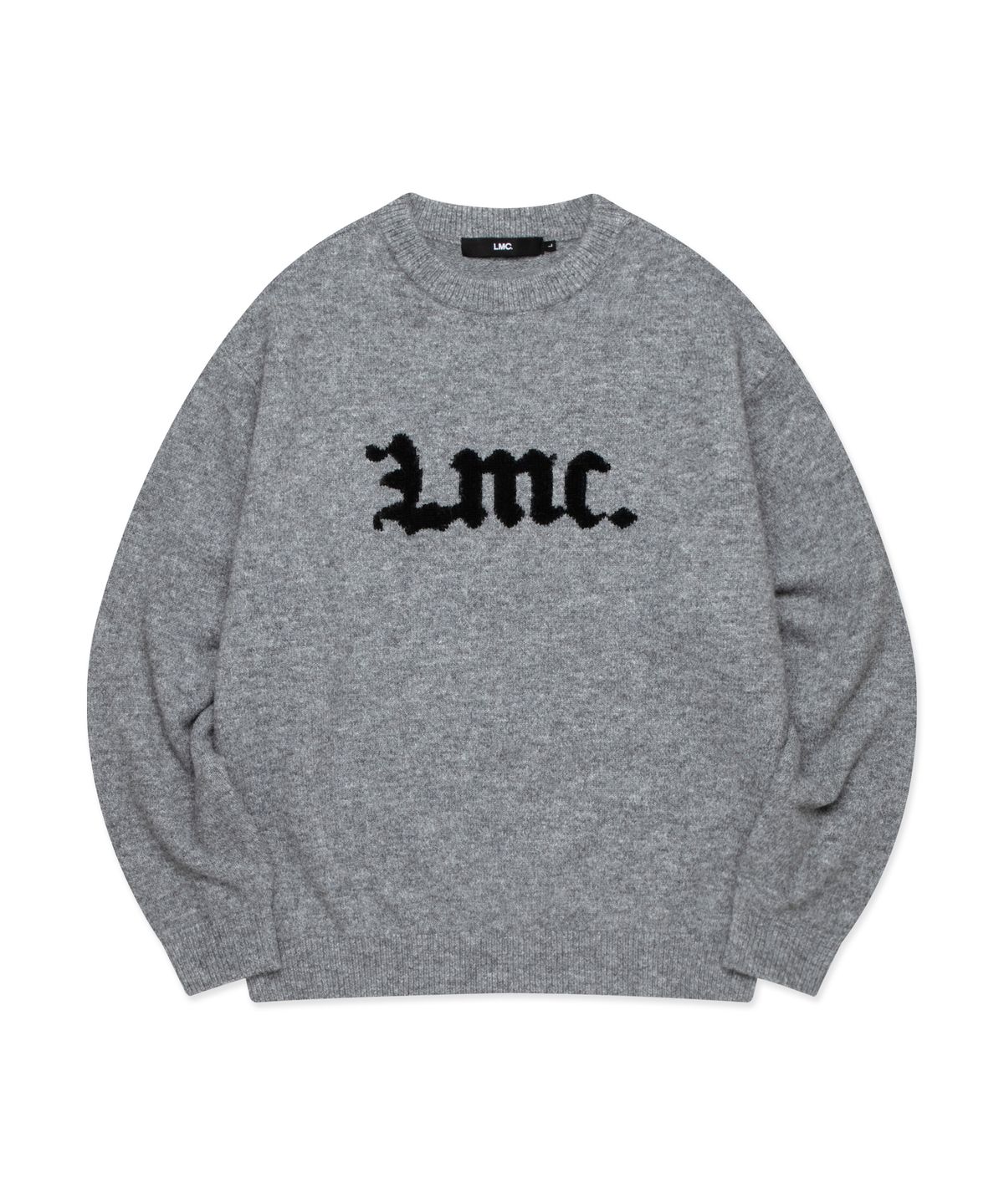엘엠씨(LMC) GOTHIC NAME KNIT SWEATER charcoal