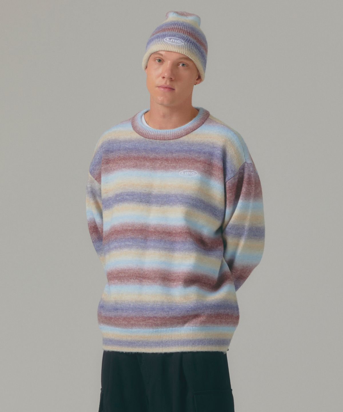 엘엠씨(LMC) OVAL OMBRE BRUSHED KNIT SWEATER brown