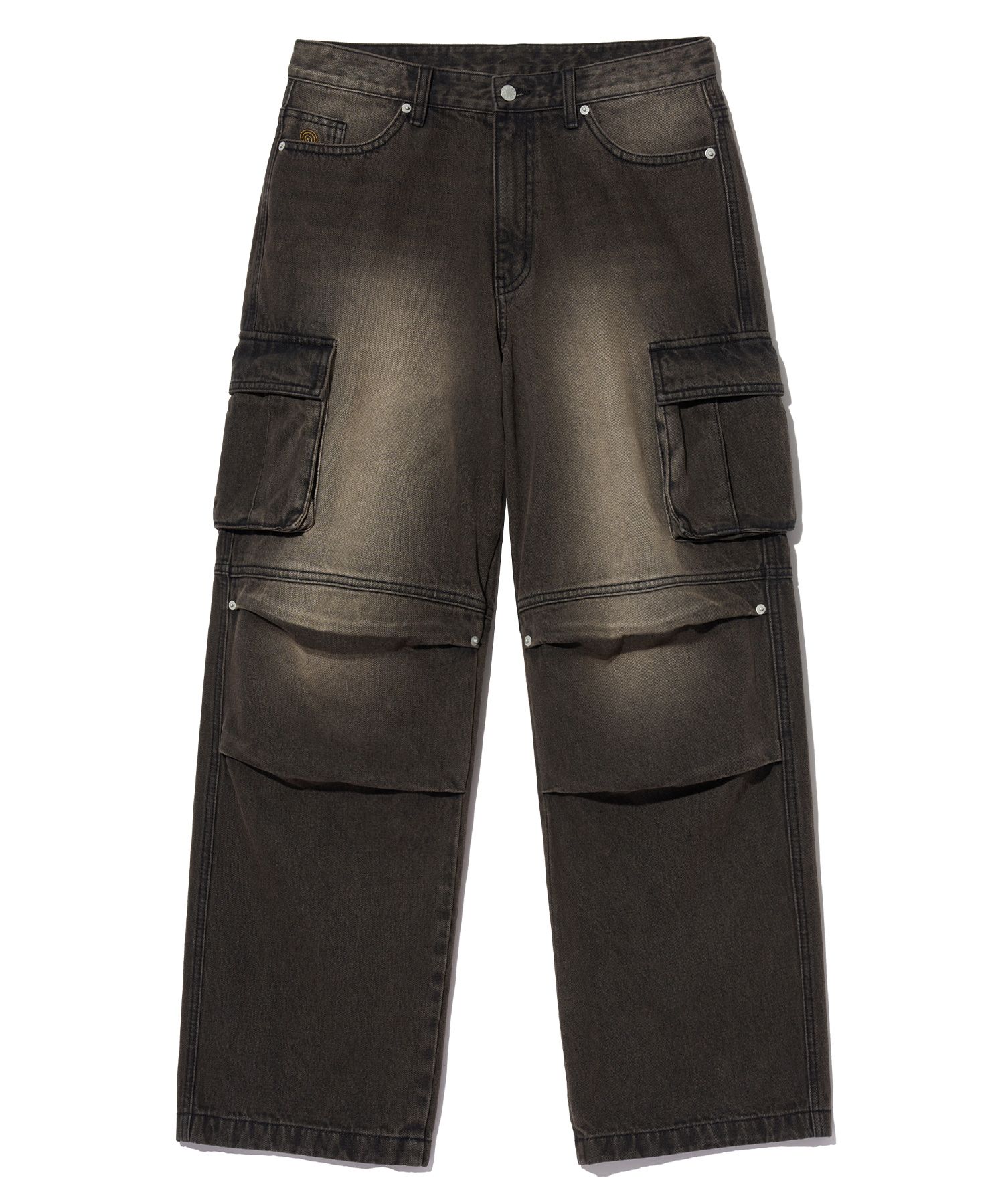 MUSINSA | BROWNBREATH POST DENIM CARGO PANTS - BLACK