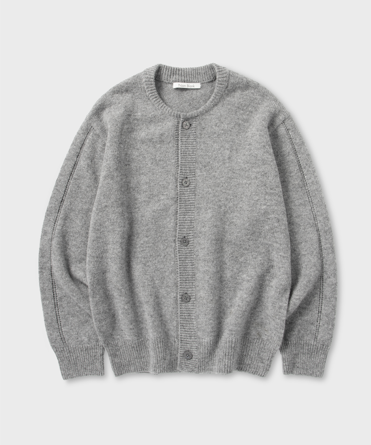 넌블랭크(NONBLANK) 퓨어 울 가디건 니트_GREY