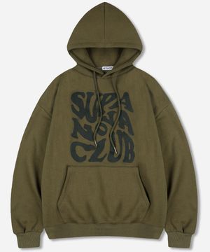 슈퍼노바 로고 오버핏 후드 티셔츠 올리브 [논기모 OR 기모 선택]