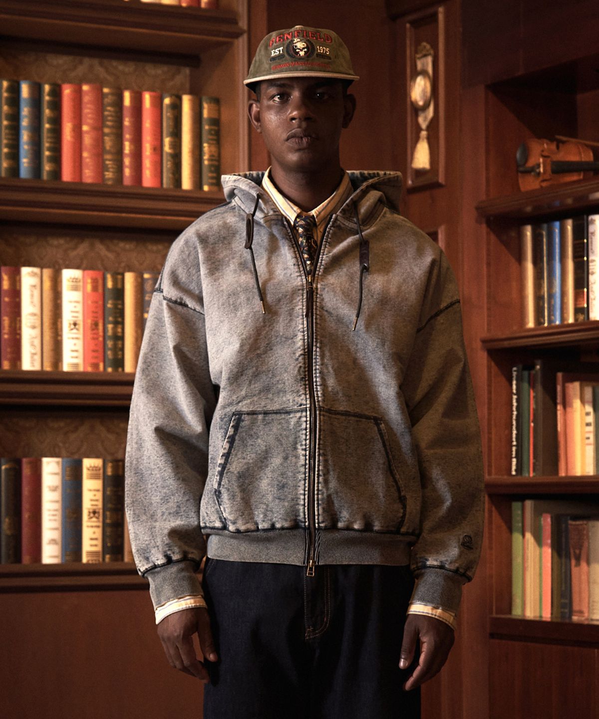 펜필드(PENFIELD) [TRAILWEAR] FADED INDIGO FULL ZIP HOODIE INDIGO_FQ4KH60U
