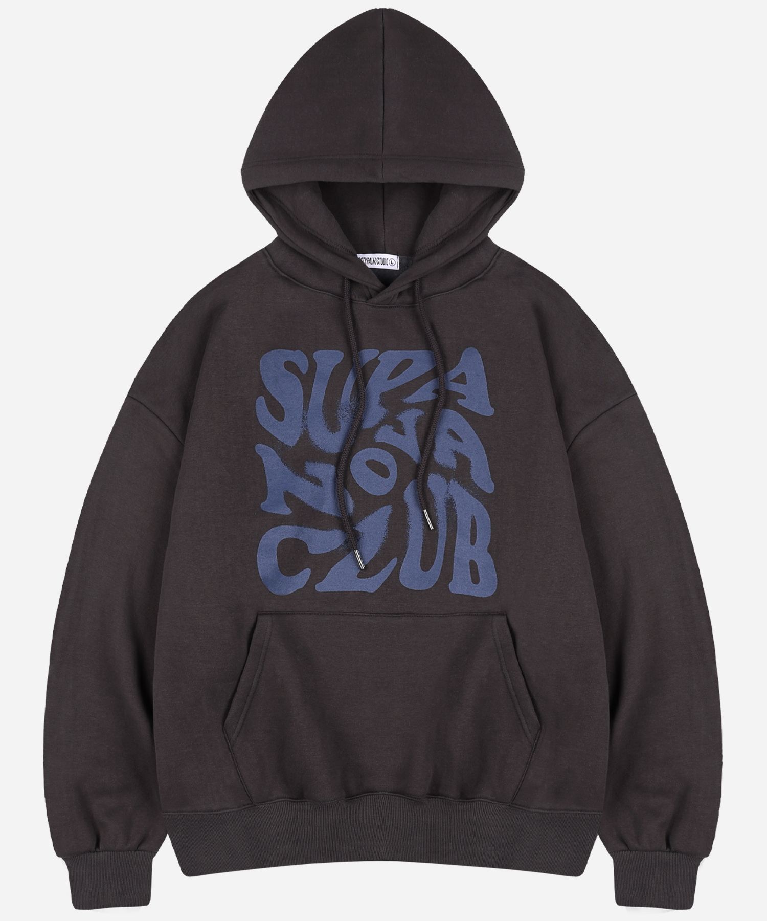 MUSINSA | NP STUDIO Supernova Logo Overfit Hooded T-Shirt Dark Grey