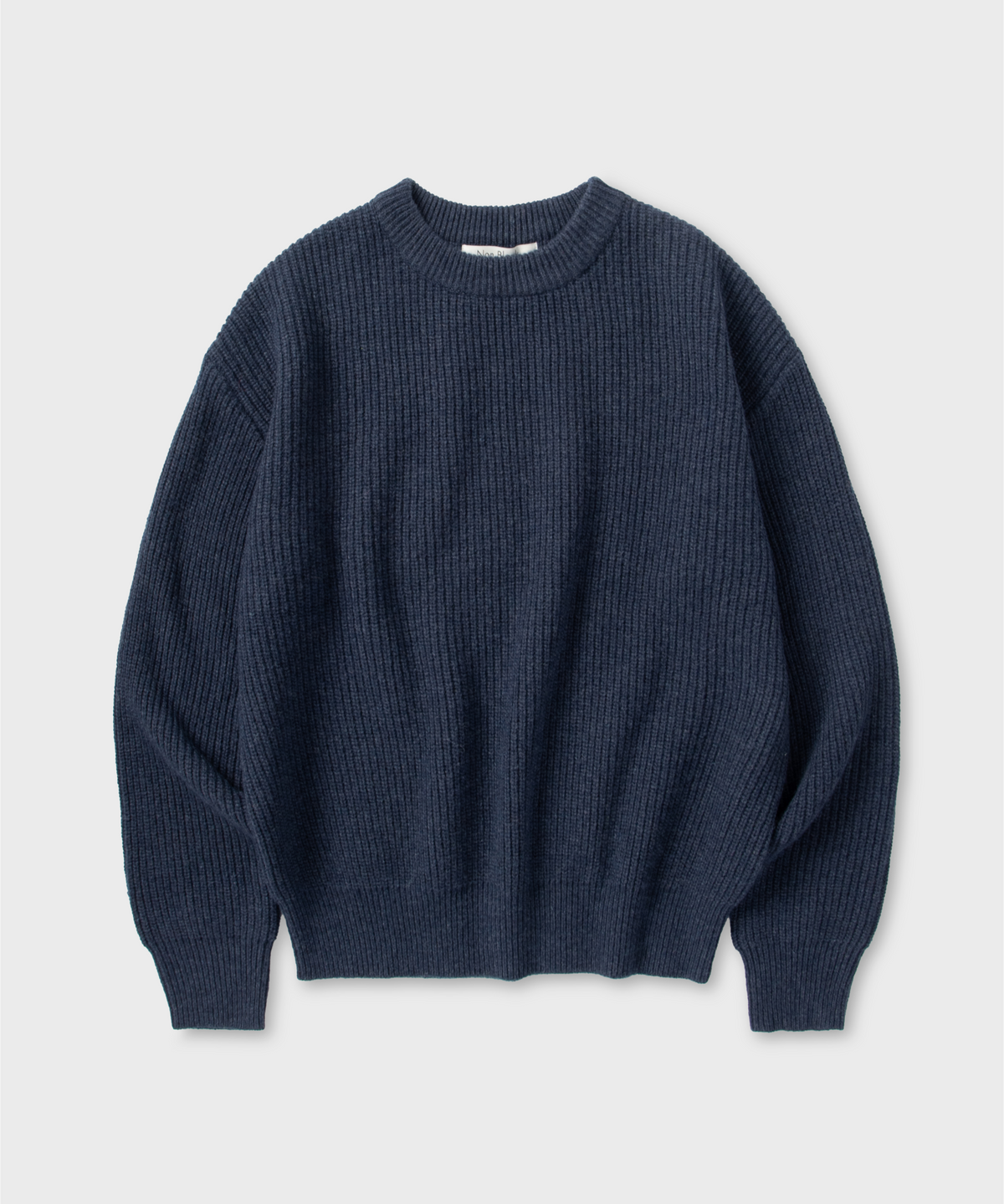 넌블랭크(NONBLANK) [현킴]램스울 라운드 니트_DARK NAVY