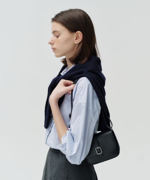 MUSINSA | DEPOUND Leather Mini Buckle Bag [Black]