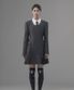 Jenn Round Neck Pleated Suit Jacket Dress - Grey