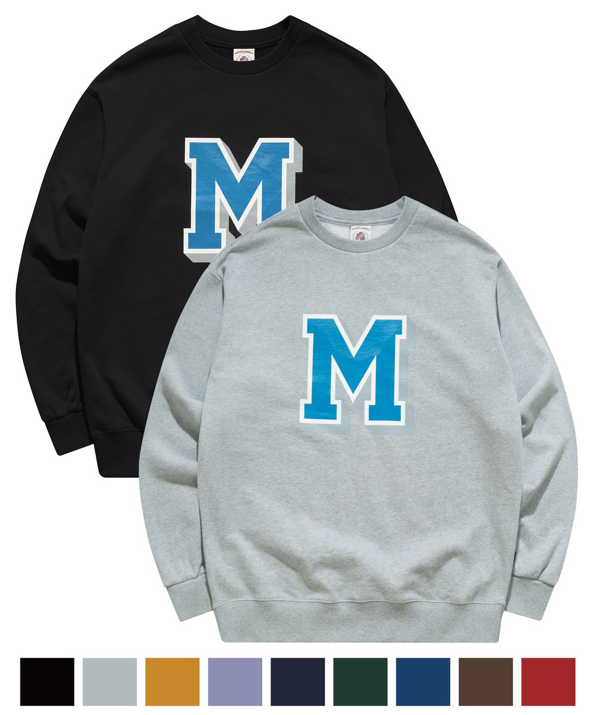 메리제임스(MARYJAMES) [2PACK] LIVERM SWEAT SHIRTS (9COLOR) UNISEX 3단쭈리 세미오버핏