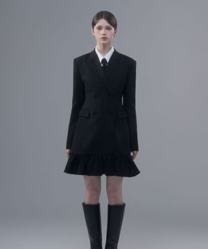 Jenn Flare Suit Jacket Dress - Black
