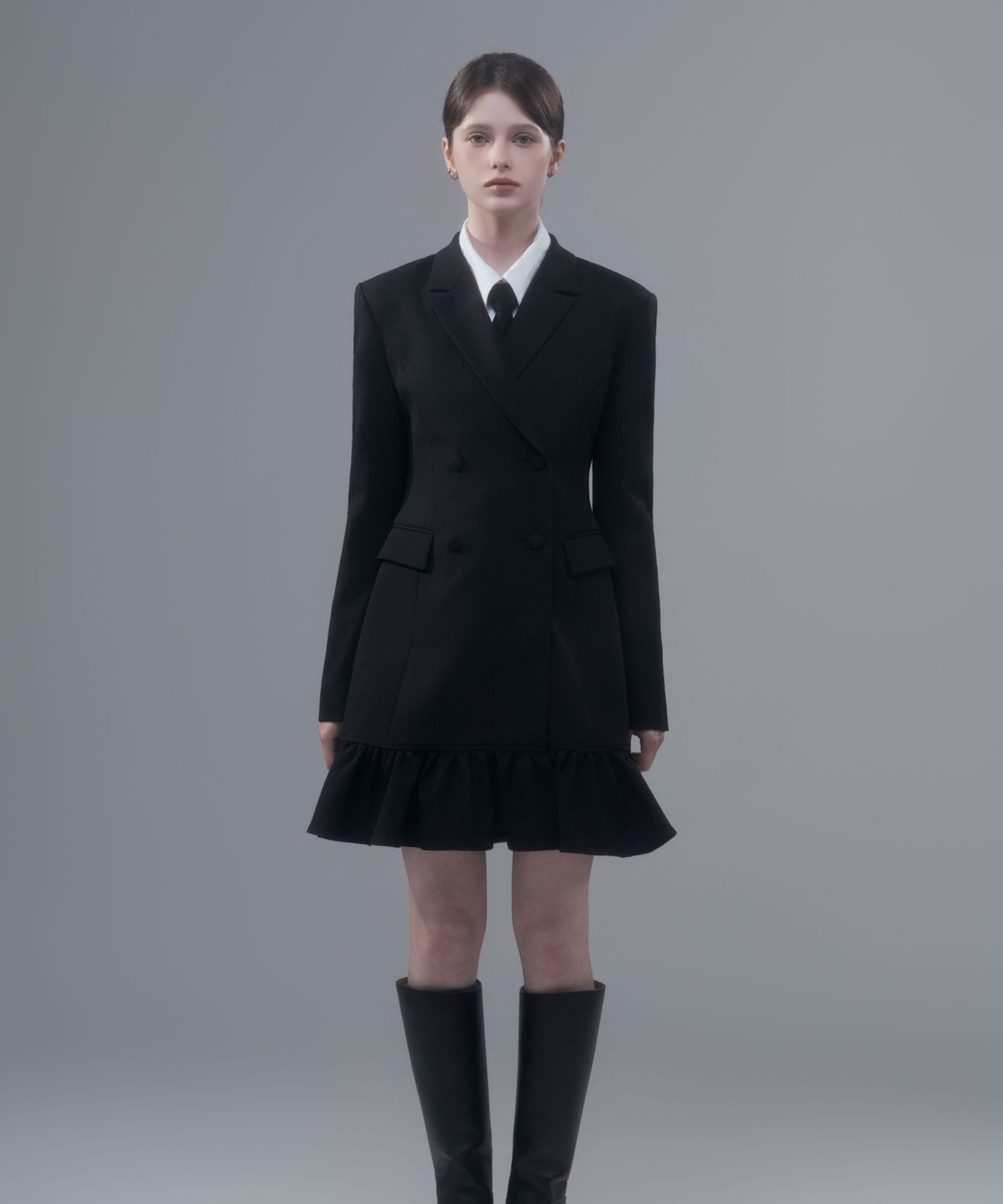 마우솔레움(MAU SOLEUM) Jenn Flare Suit Jacket Dress - Black