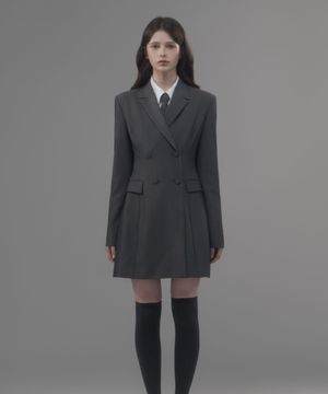 Jenn Suit Jacket Dress - Grey