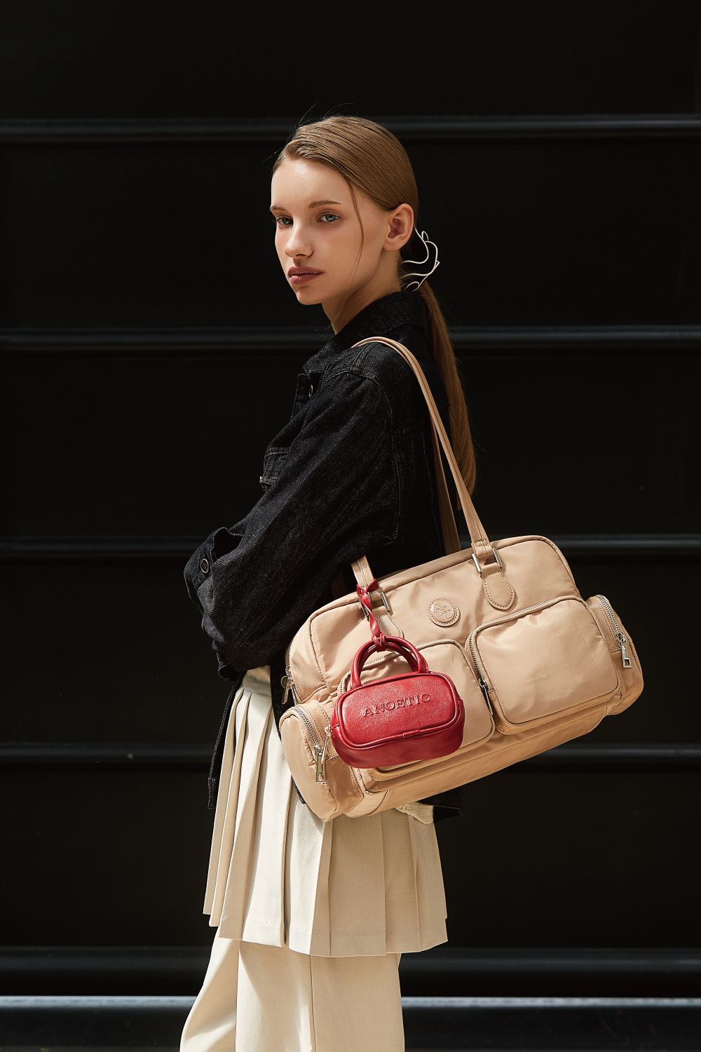 ★ANOETIC★ NYLON OUTPOCKET SHOULDER BAG_DARK BEIGE MUSINSA | ANOETIC NYLON OUTPOCKET SHOULDER BAG_DARK BEIGE