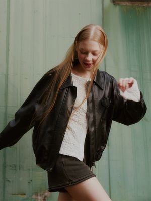 Faux Leather Blouson Jacket VL2AM080_2color