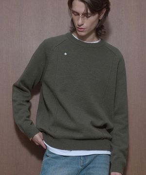 핀턱 포인트 라운드 니트 GN