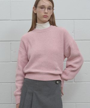 라운드넥 셔닐 니트 PK