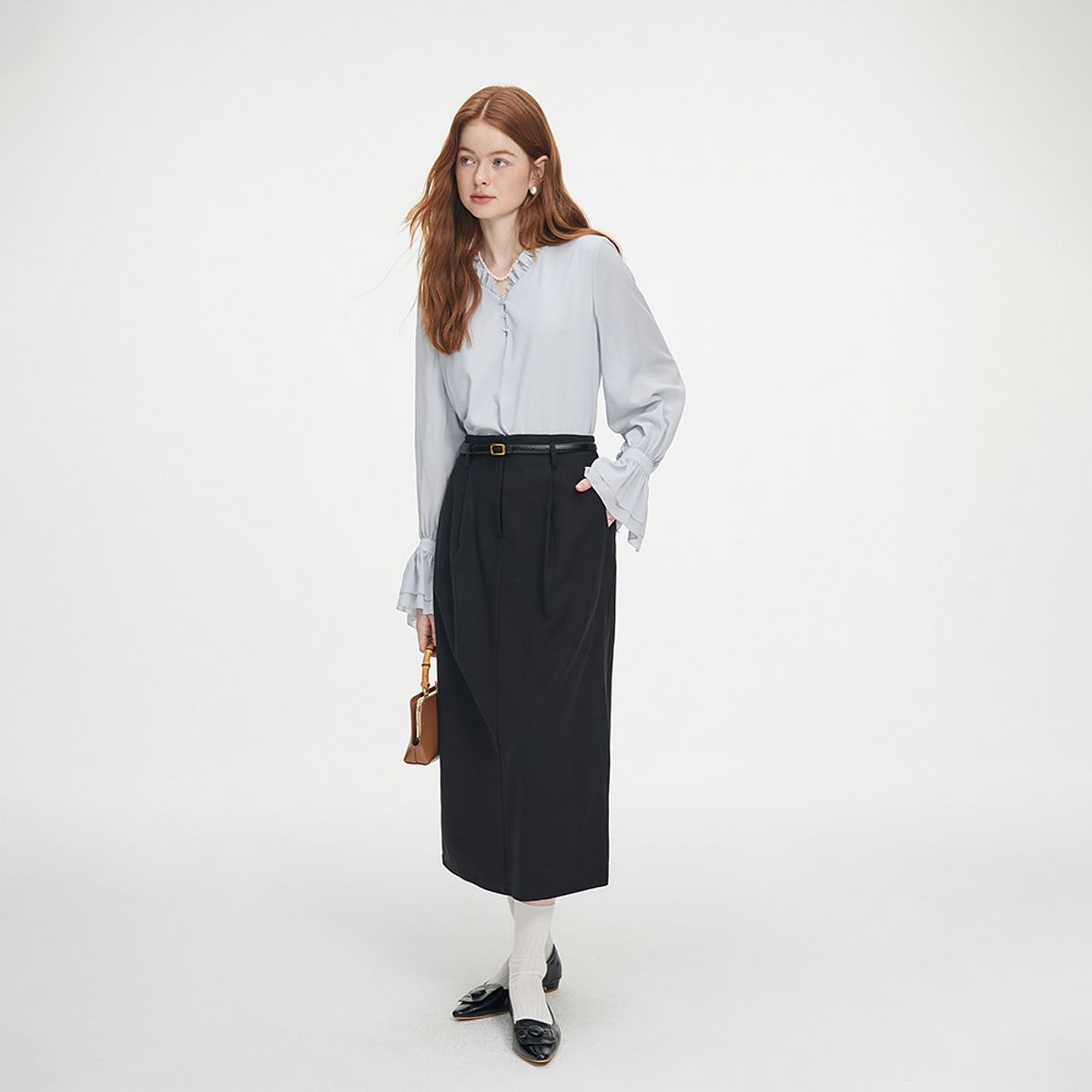 웬스데이딜라잇(WEDNESDAY DELIGHT) WD_High waist back slit skirt