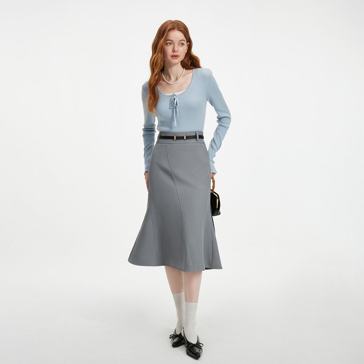웬스데이딜라잇(WEDNESDAY DELIGHT) WD_Irregular line fishtail skirt