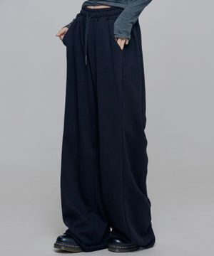 로와 사이드 와이드 팬츠 Black