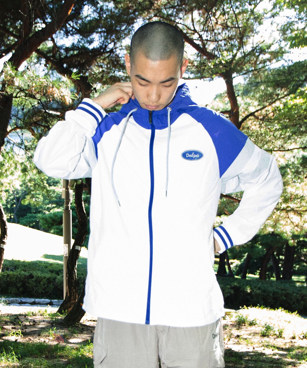 디에포(DEEPO) 후드 윈드브레이커 BLUE