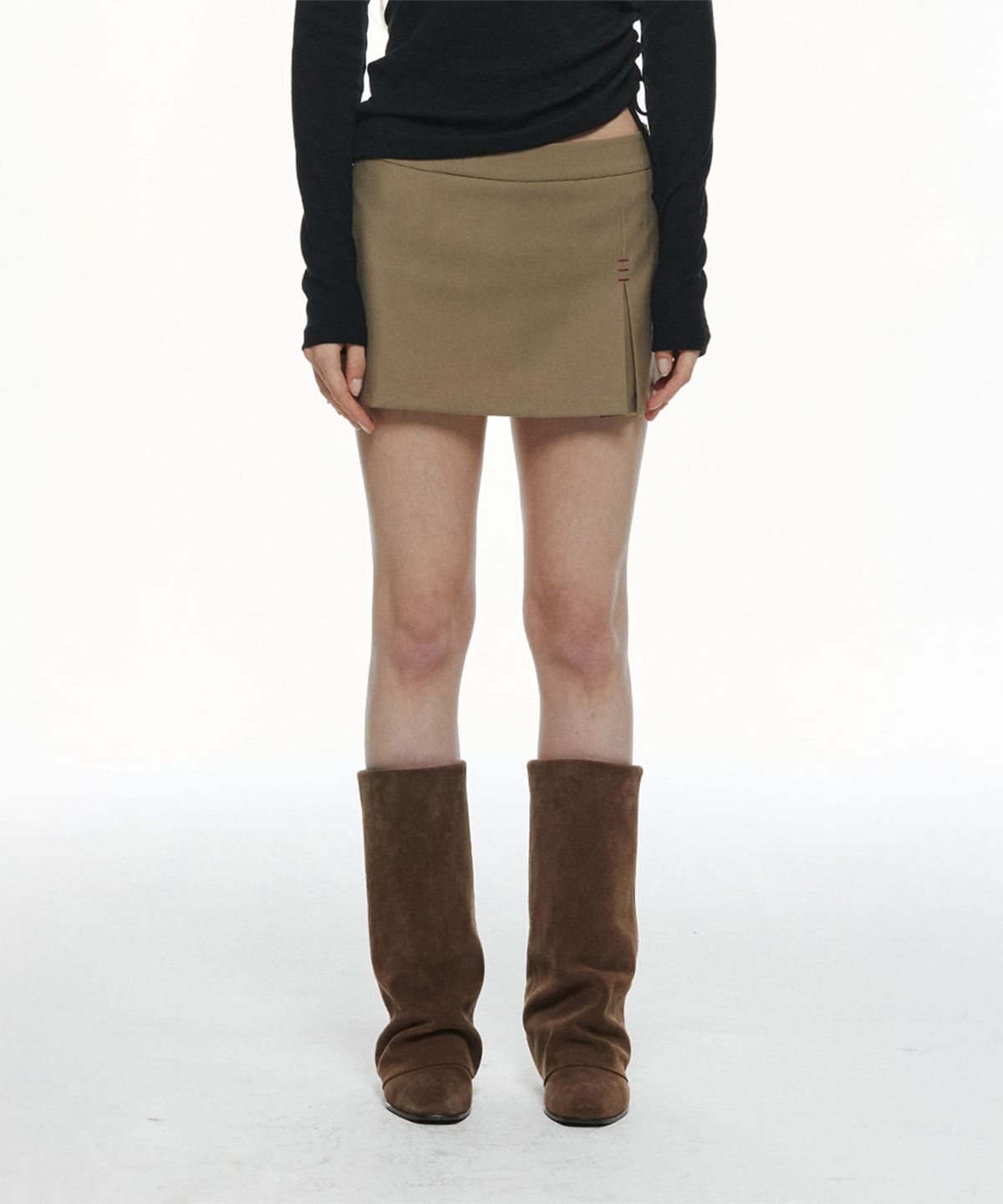쓰리투에이티(THREE TO EIGHTY) MICRO  SKIRT (BEIGE)