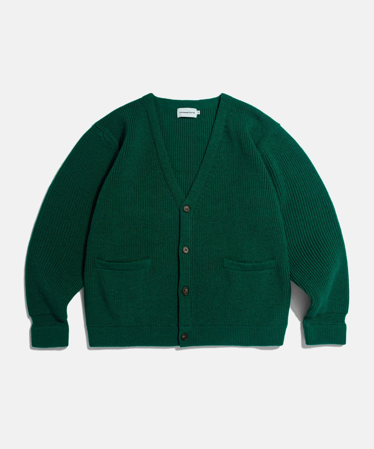 에스피오나지(ESPIONAGE) Miller Heavyweight V Cardigan Pine Green