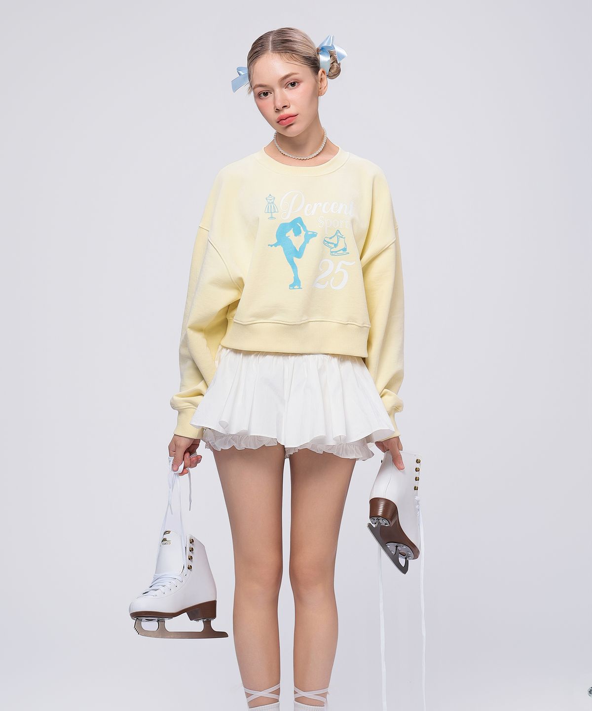 이십오퍼센테이지(25PERCENTAGE) 25P 퍼센트 스포츠 크롭 스웨트셔츠 25B41224YL