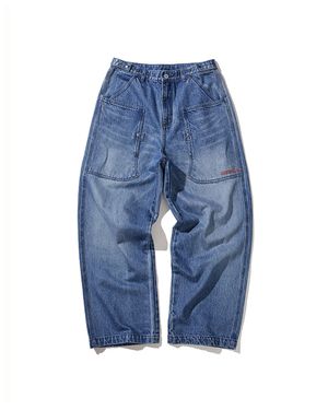 Army denim work pants / Mid blue