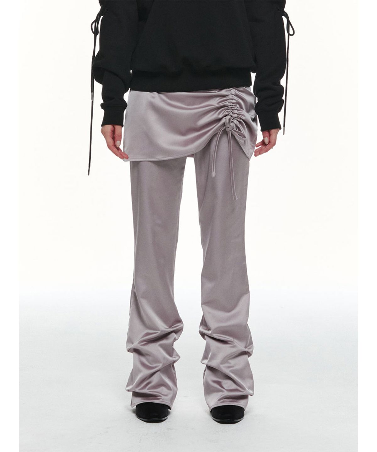 쓰리투에이티(THREE TO EIGHTY) SATIN SET-UP SKIRT- PANTS (LAVENDER)