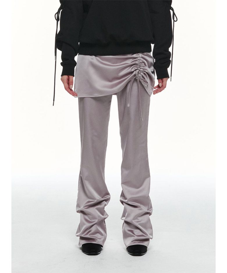 SATIN SET-UP SKIRT- PANTS (LAVENDER)
