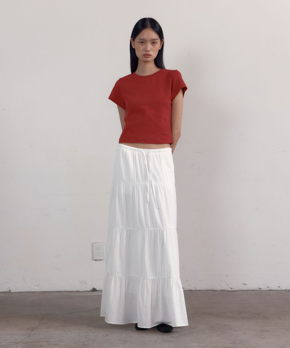 38컴온커먼(38COMEONCOMMON) Symbol Slim 90s T-Shirts (Dusty Red)