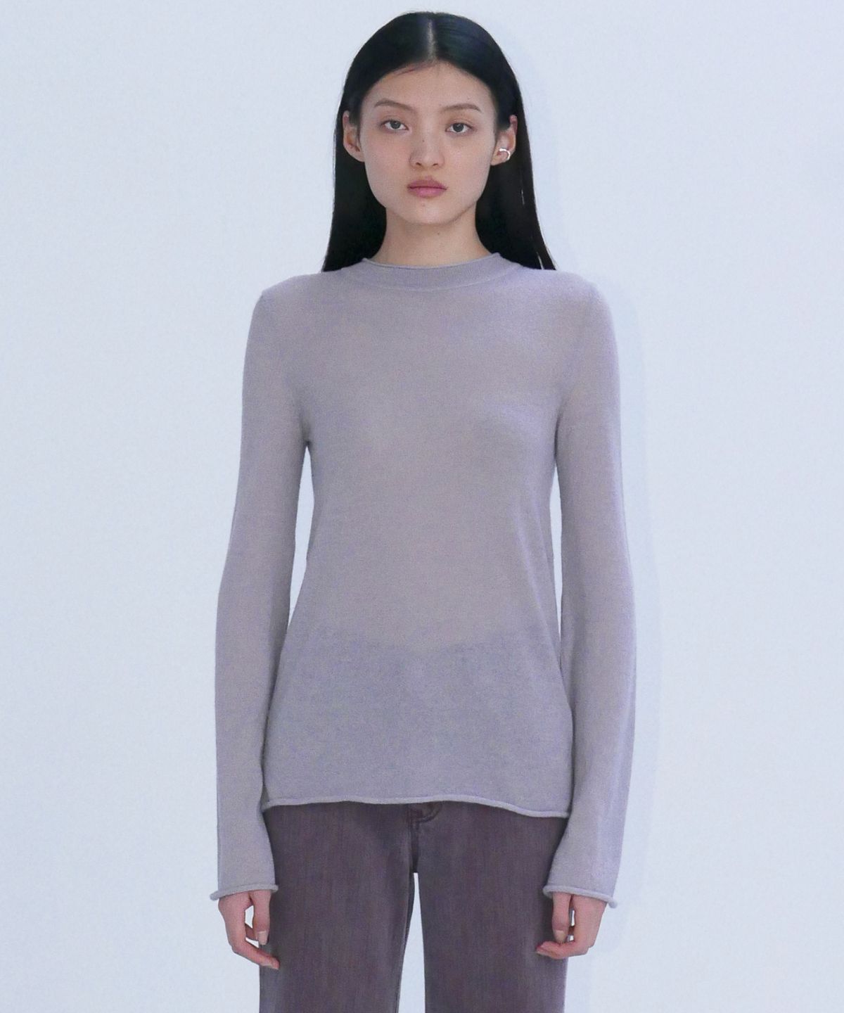 엔오르(EN OR) OPEN BACK BELL SLEEVE KNIT - LAVENDER