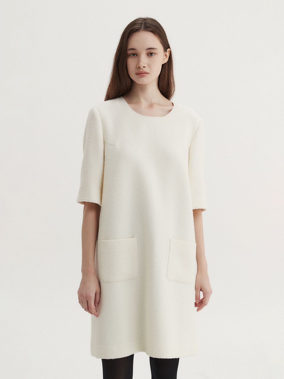 MUSINSA | EAAH YVON TWEED MINI DRESS (IVORY)