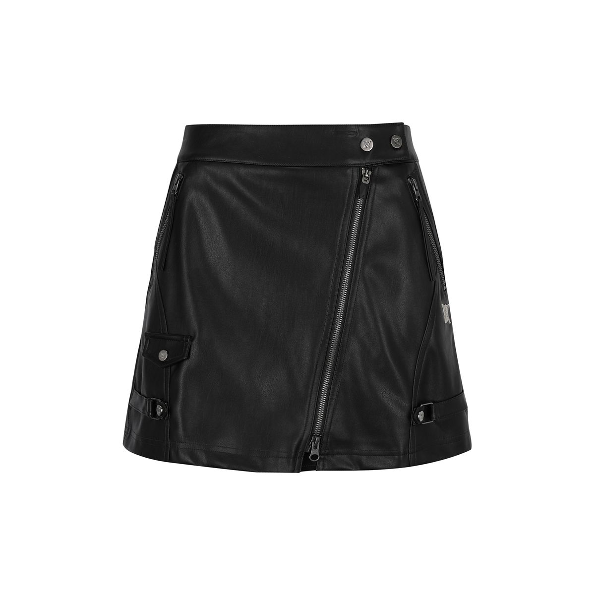 어뉴골프(ANEW GOLF) W FAUX LEATHER A-LINE SQ_BK