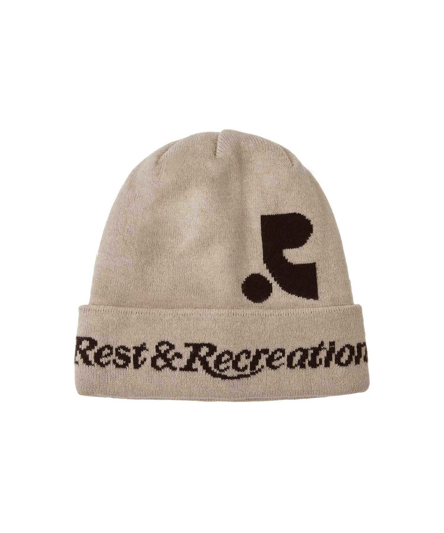 MUSINSA公式 | REST&RECREATION LOGO FOLDING BEANIE - BEIGE