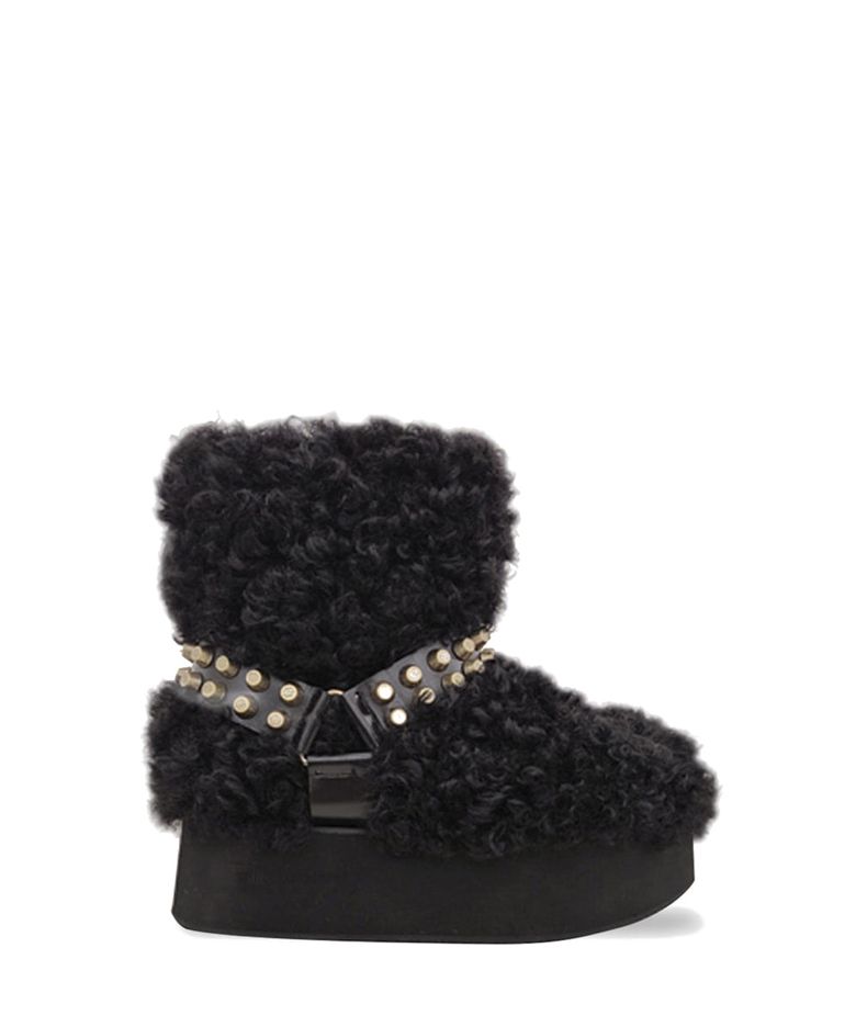 PLATFORM MIDDLE FUR BOOTS (BLACK)