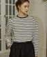 Double Stripe Puff Long Sleeve - Black
