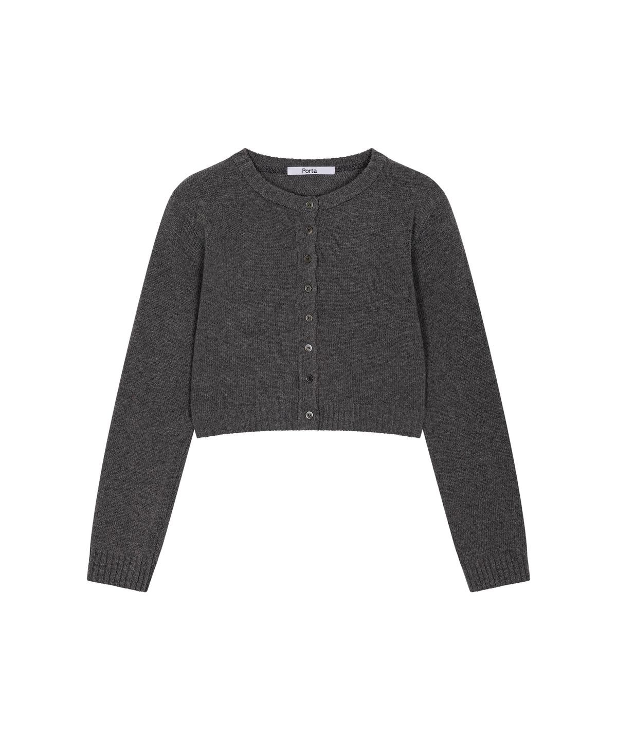 더포르타(THEPORTA) BASIC BUTTON KNIT CARDIGAN, GREY