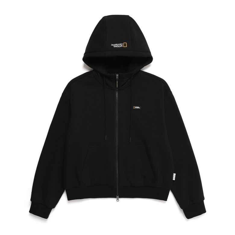 N244WFT910 여성 메이든 기모 후드집업 CARBON BLACK