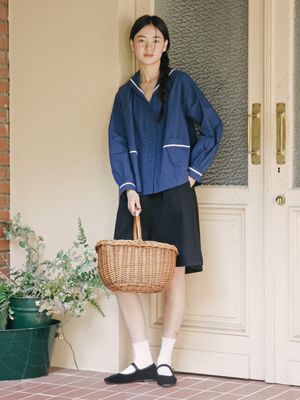포지타노 세일러 블라우스_네이비