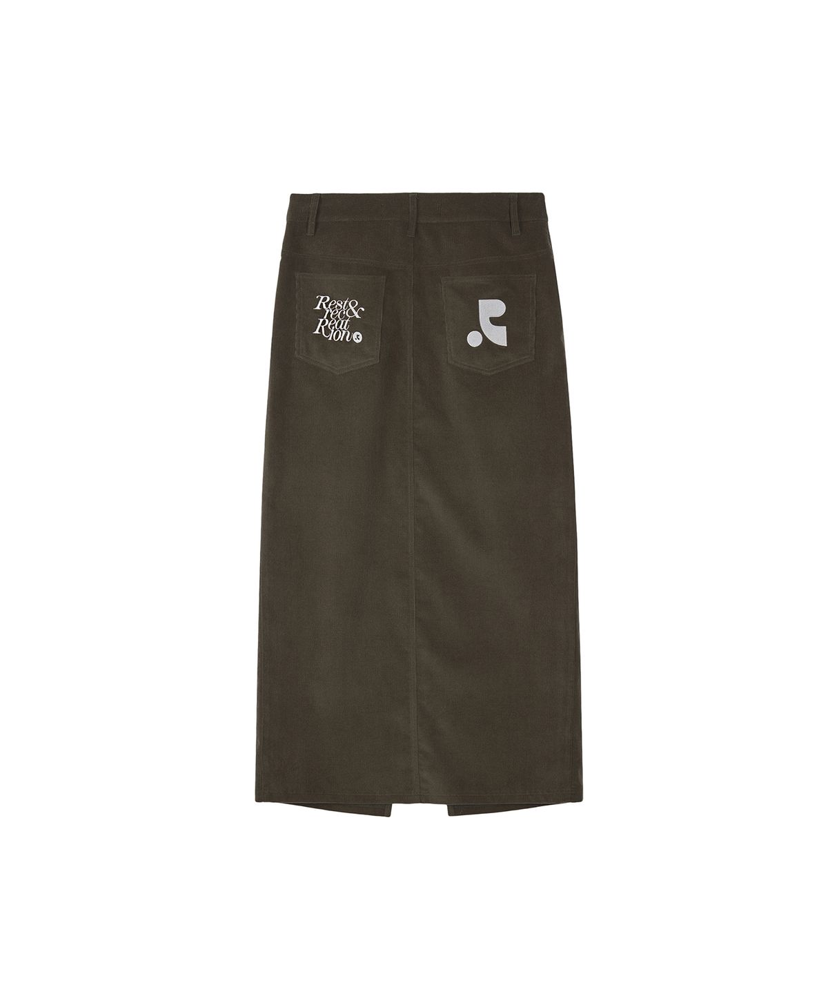 레스트앤레크레이션(REST&RECREATION) CORDUROY MAXI SKIRT - BROWN