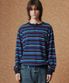 멀티 스트라이프 헨리넥 니트_NAVY