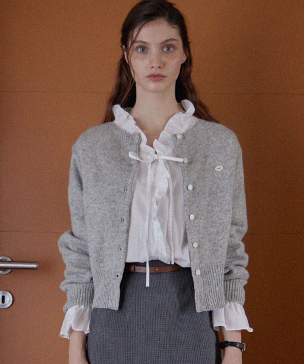 헤인트(HAINT) FRENCH BOAT NECK CARDIGAN_3COLORS_GRAY