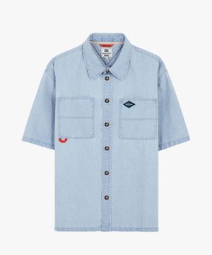 빅포켓 유틸리티 워크 반팔 셔츠 GEE245-104 연청