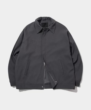 스탠다드 클래식 폴리 카라 포켓 블루종 미니멀 수트 셋업 자켓 [그레이]